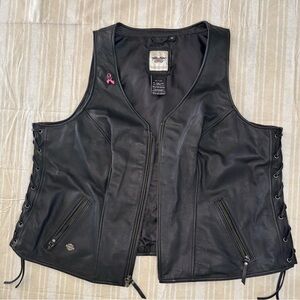 Harley-Davidson Black Leather Vest women’s size 3X